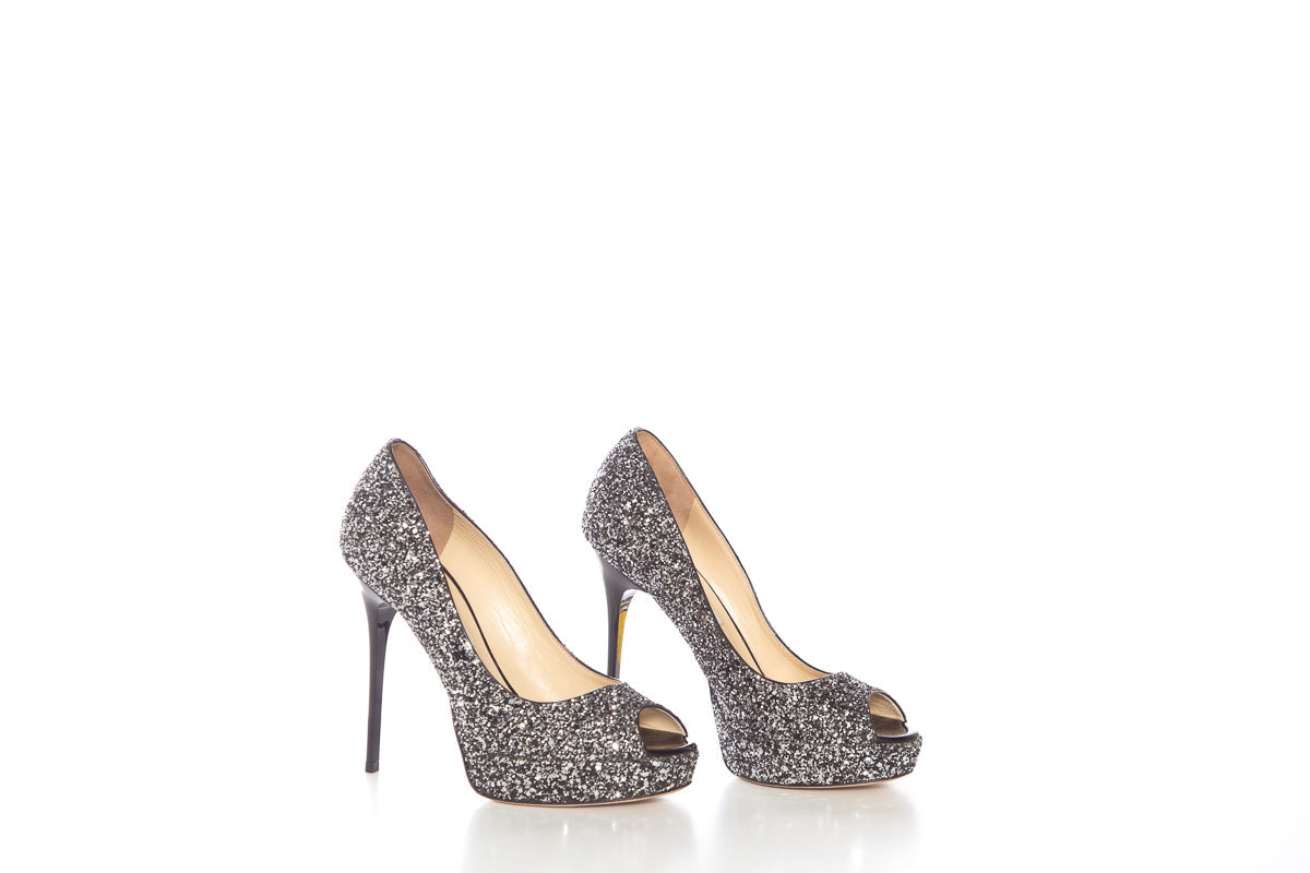 Jimmy Choo Black and Silver Pumps SZ 37