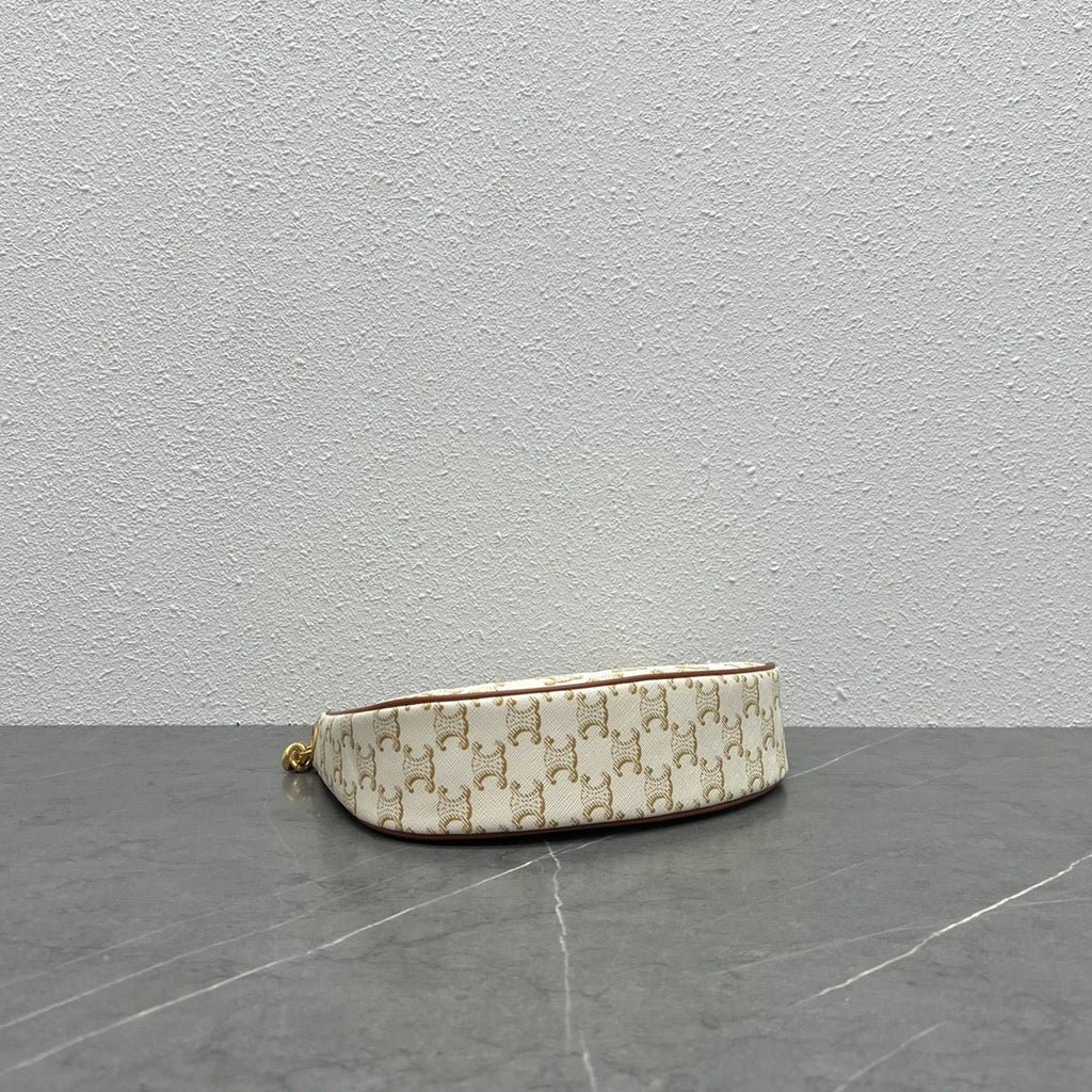 CE Medium Ava Chain In Triomphe Canvas White For Women 10in/25cm