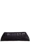 Nancy Gonzalez Black Crocodile Envelope Clutch