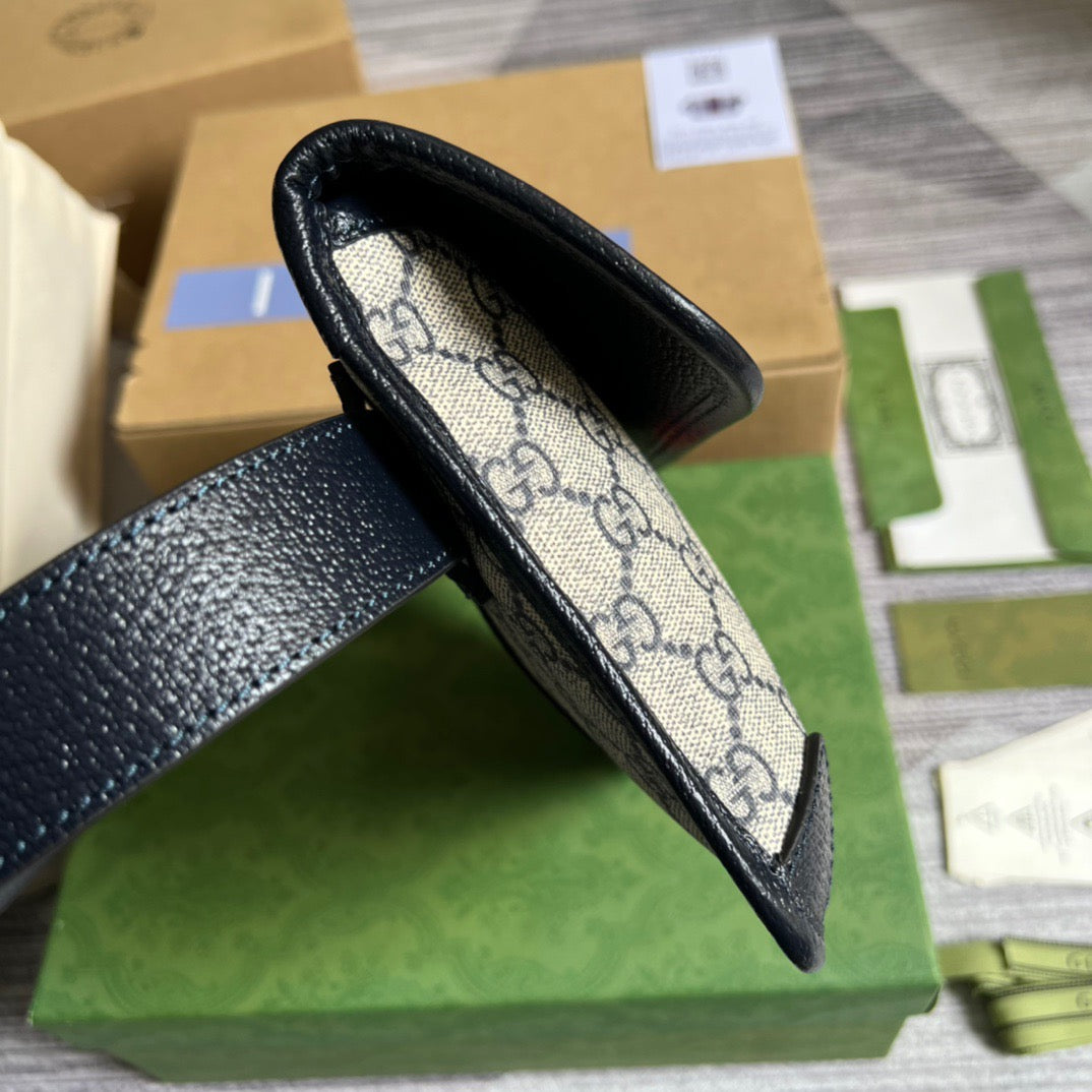 Glami OphiGLAMIa Belt Bag Beige And Blue Glami Supreme Canvas For MenÃ‚Â  8.7in/22cm Glami 674081 96IWN 4076