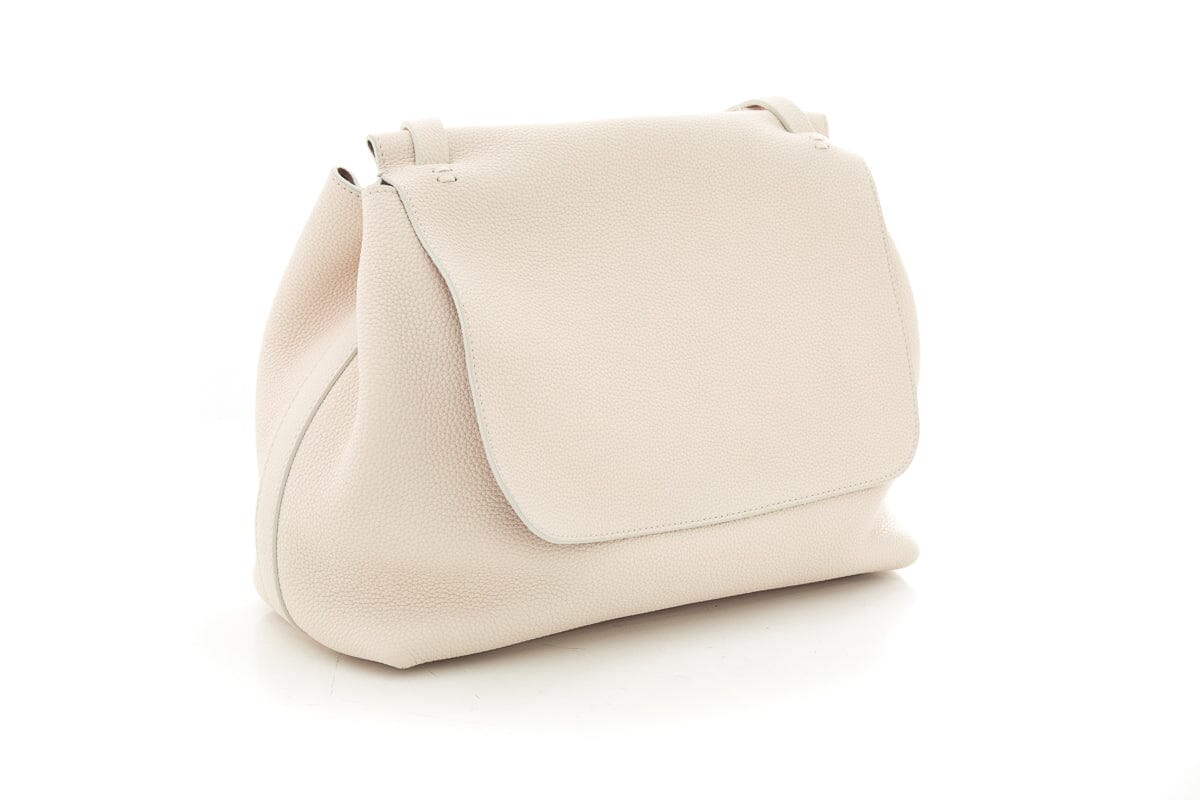 The Row Ivory Fine Grain Leather "The Sidekick" Handbag