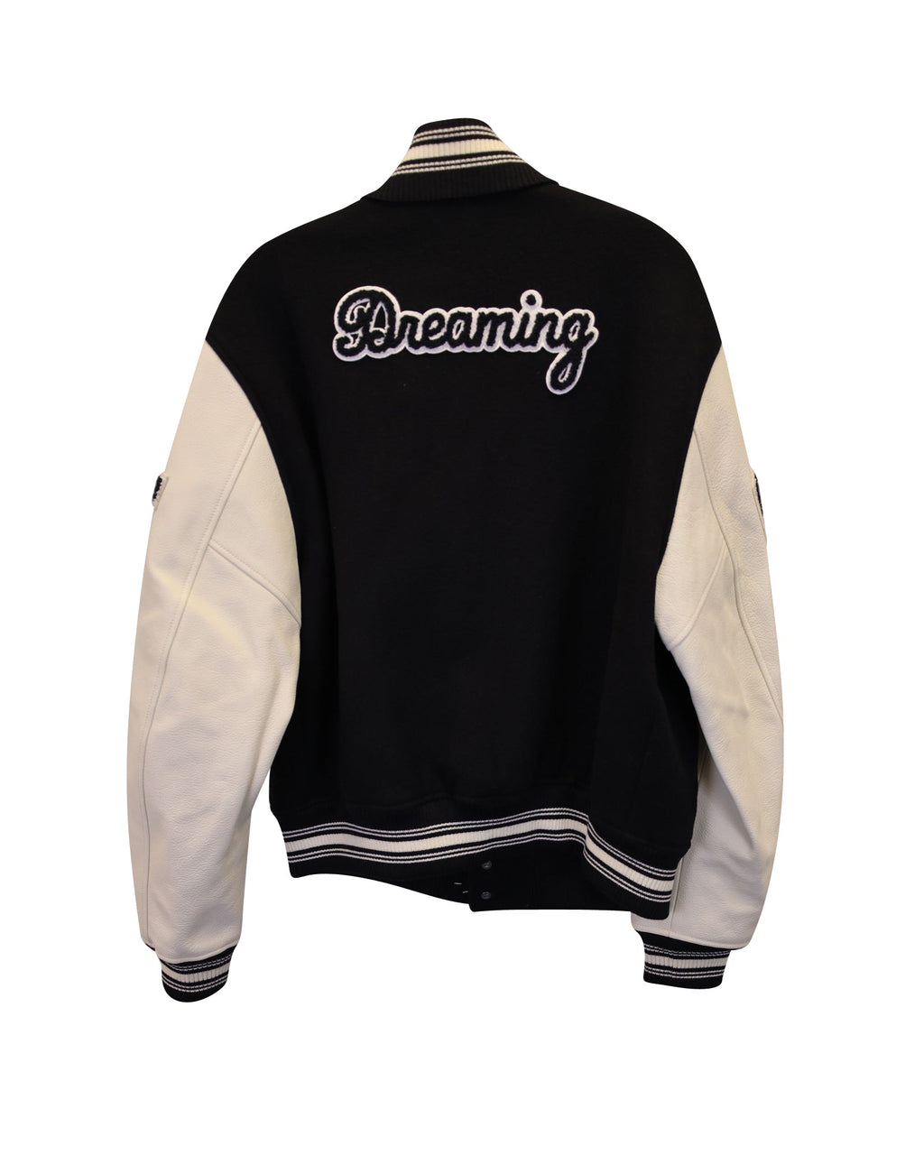 Louis Vuitton Varsity Jacket in Black and White Cotton and Leather