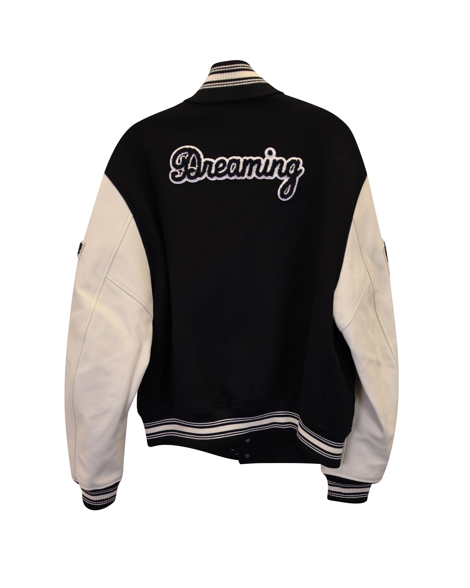 Louis Vuitton Varsity Jacket in Black and White Cotton and Leather