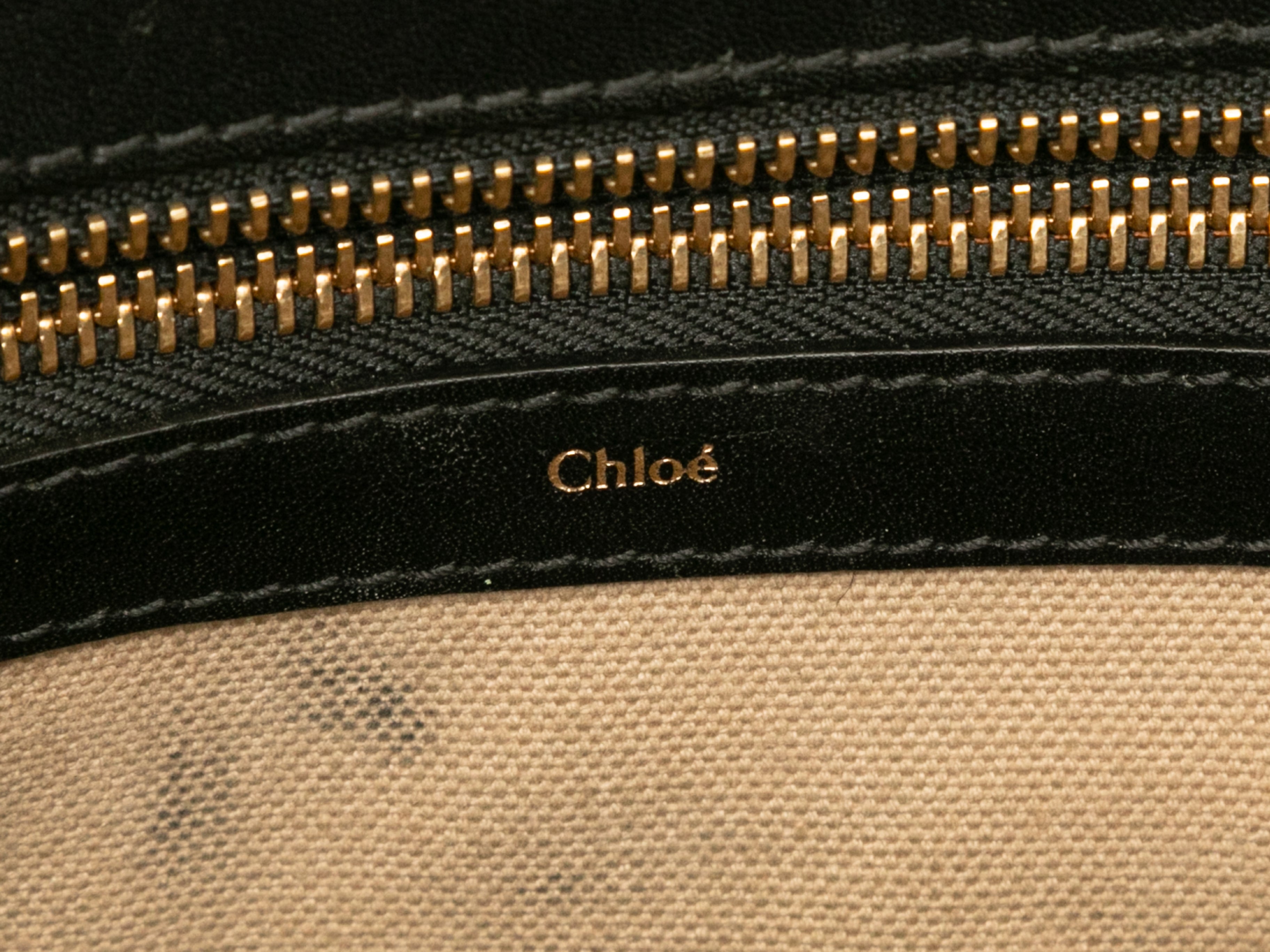 Black & Beige Chloe Leather & Python Tote Bag