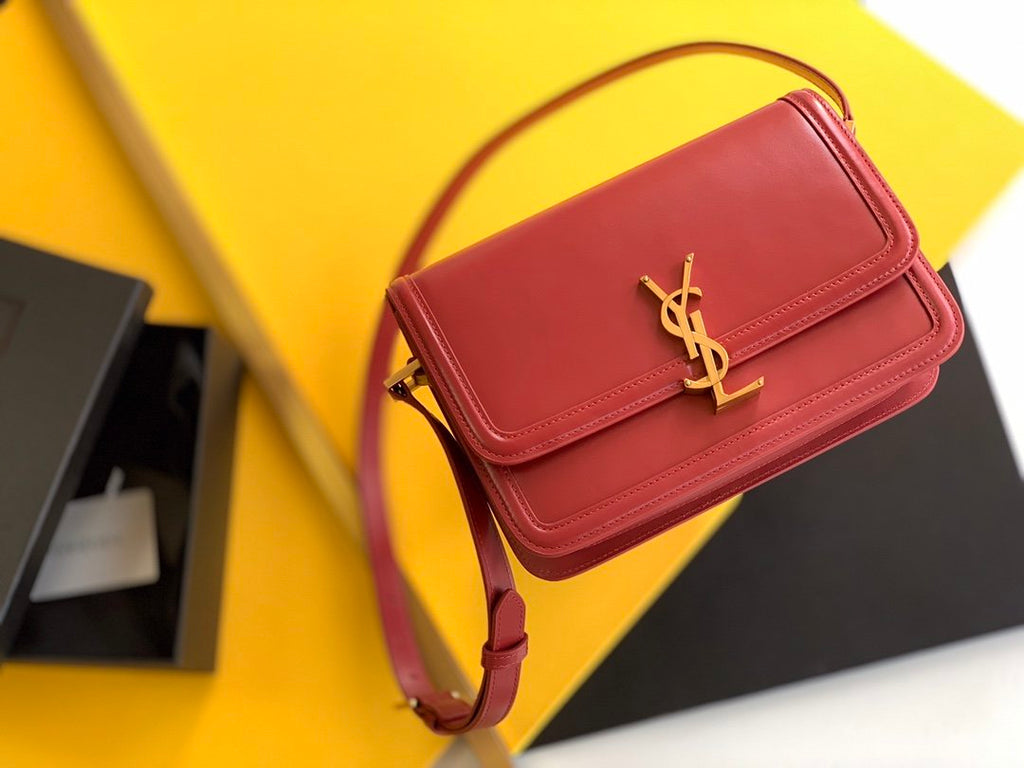 GLAMI Solferino MeGLAMIum Satchel Bag In Box Red With Gold Hardware For Women 9in/23cm YSL 6343050SX0W6805