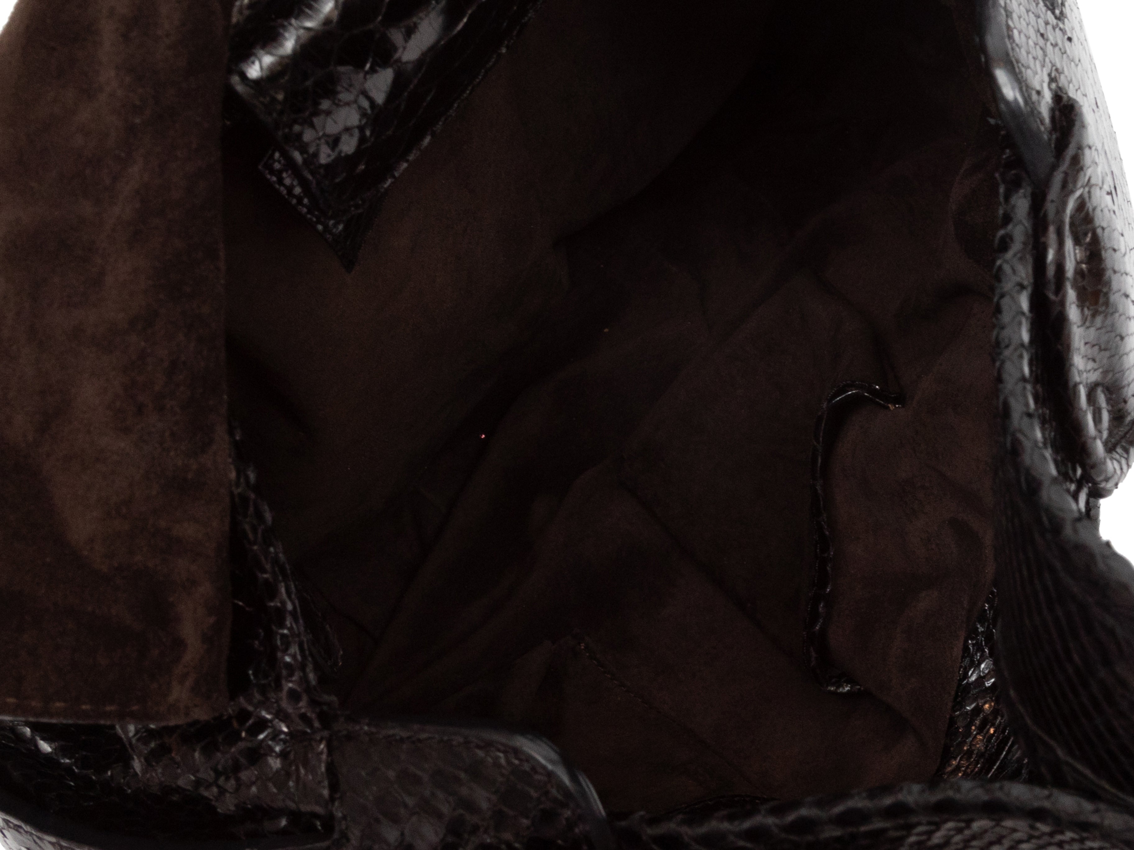 Black Zagliani Large Python Tote Bag