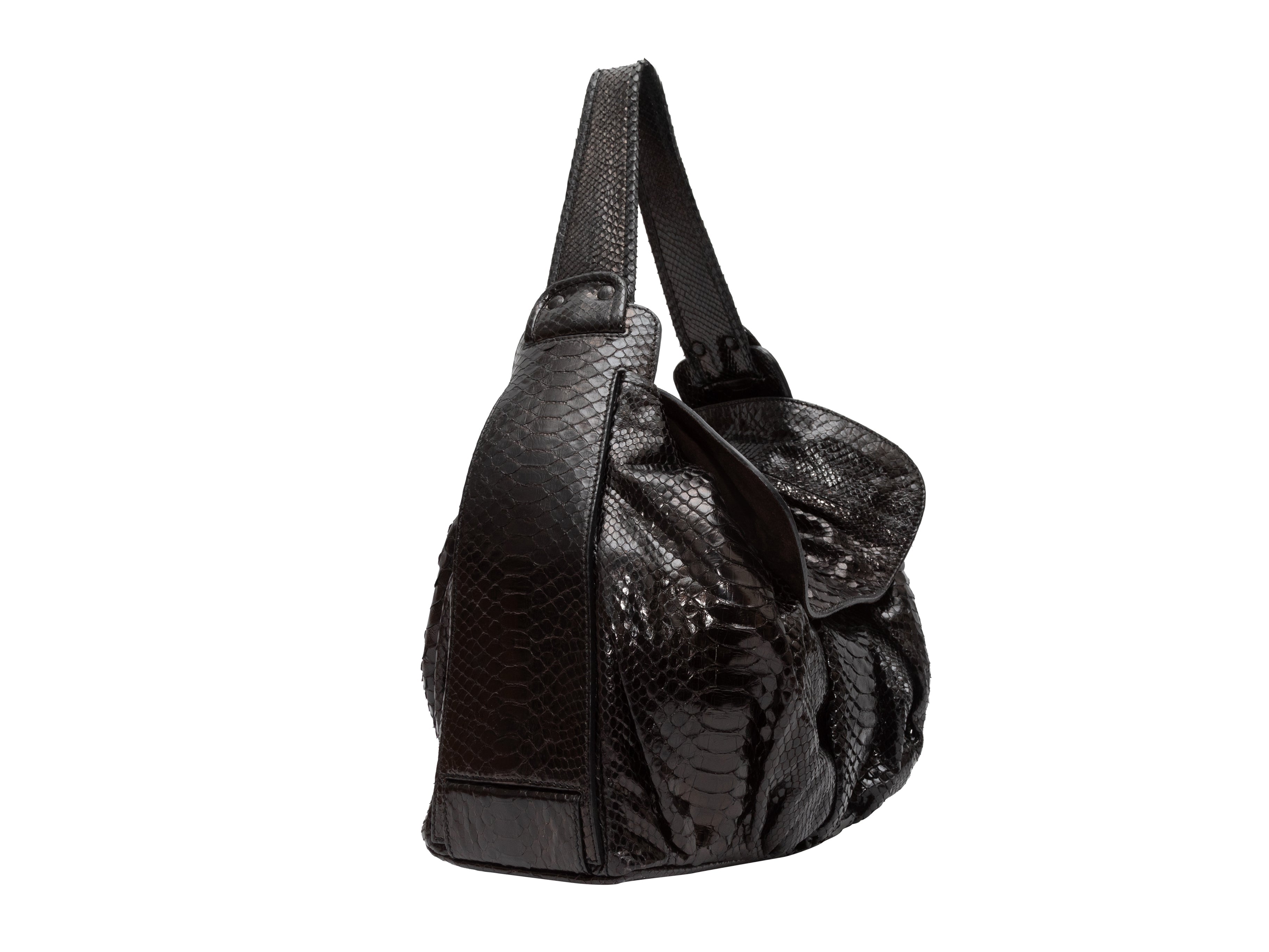 Black Zagliani Large Python Tote Bag