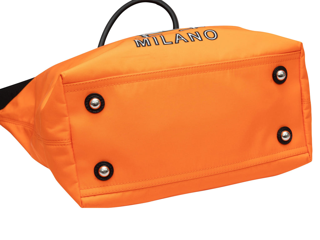 Orange & Multicolor Moschino Couture Nylon Shopper Tote