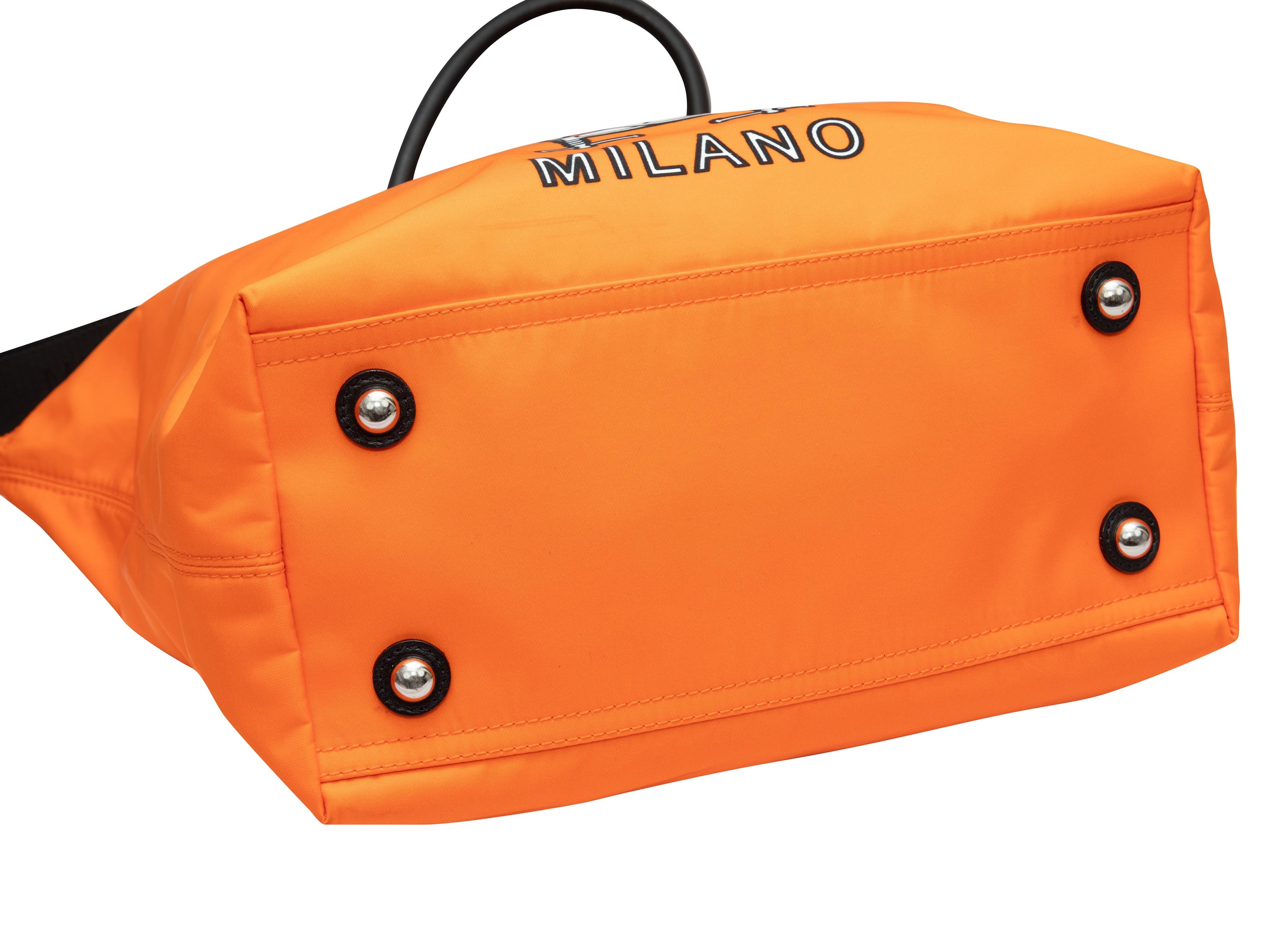 Orange & Multicolor Moschino Couture Nylon Shopper Tote