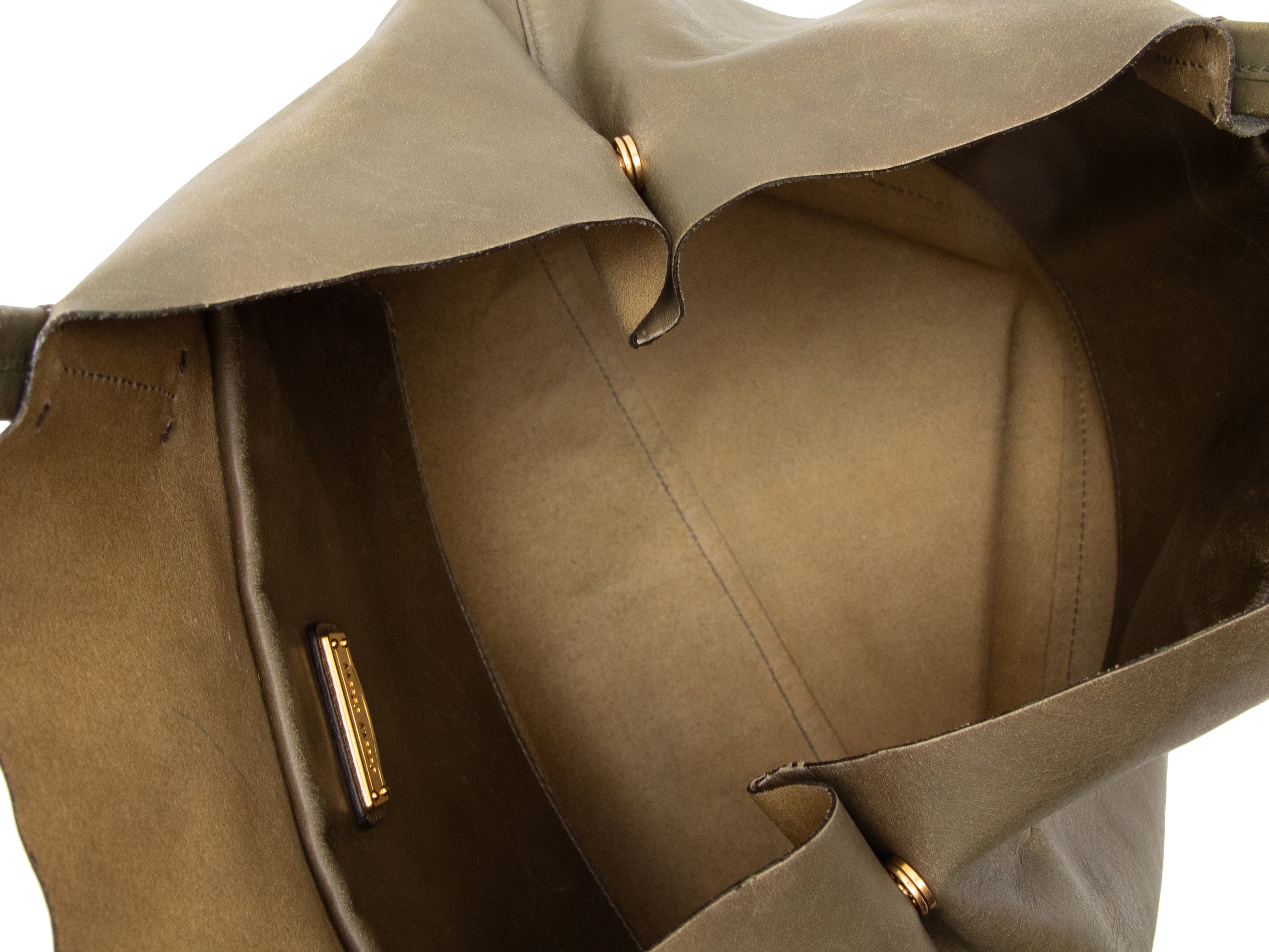 Olive Miu Miu Leather Tote Bag