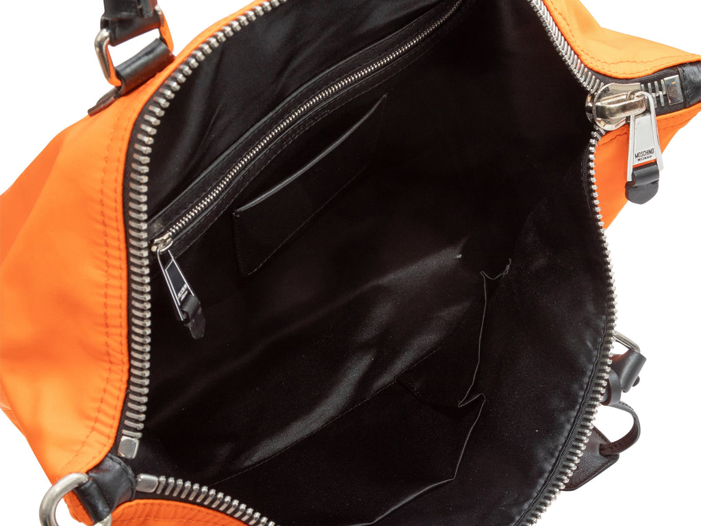 Orange & Multicolor Moschino Couture Nylon Shopper Tote