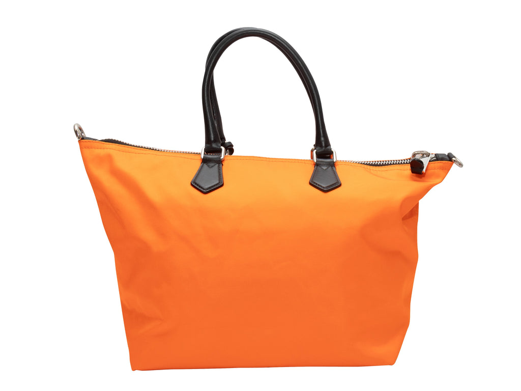 Orange & Multicolor Moschino Couture Nylon Shopper Tote
