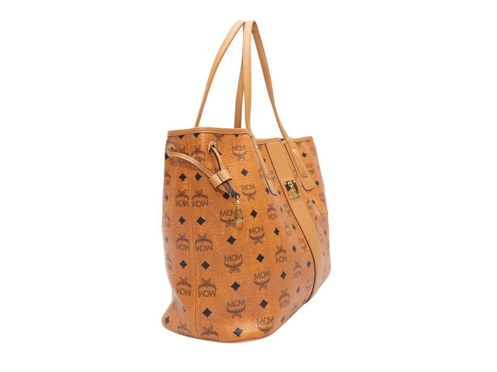 Tan & Black MCM Liz Reversible Tote Bag