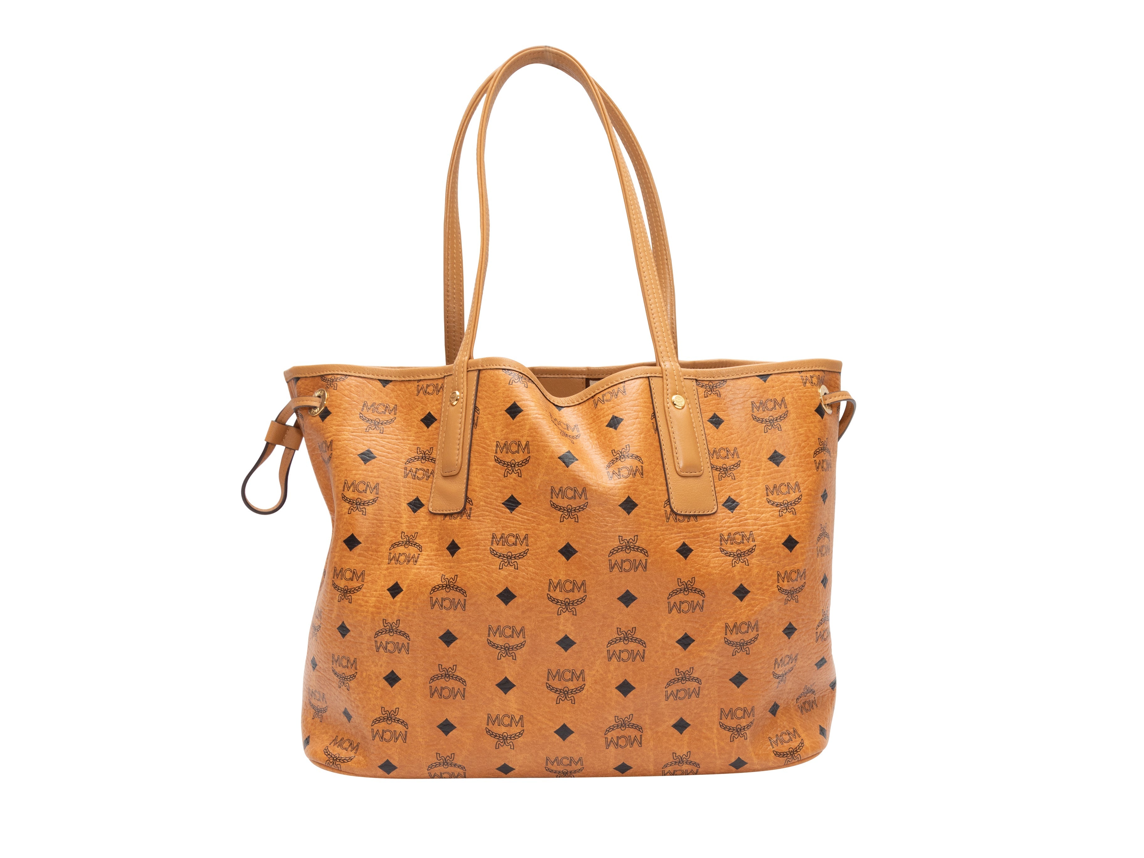 Tan & Black MCM Liz Reversible Tote Bag