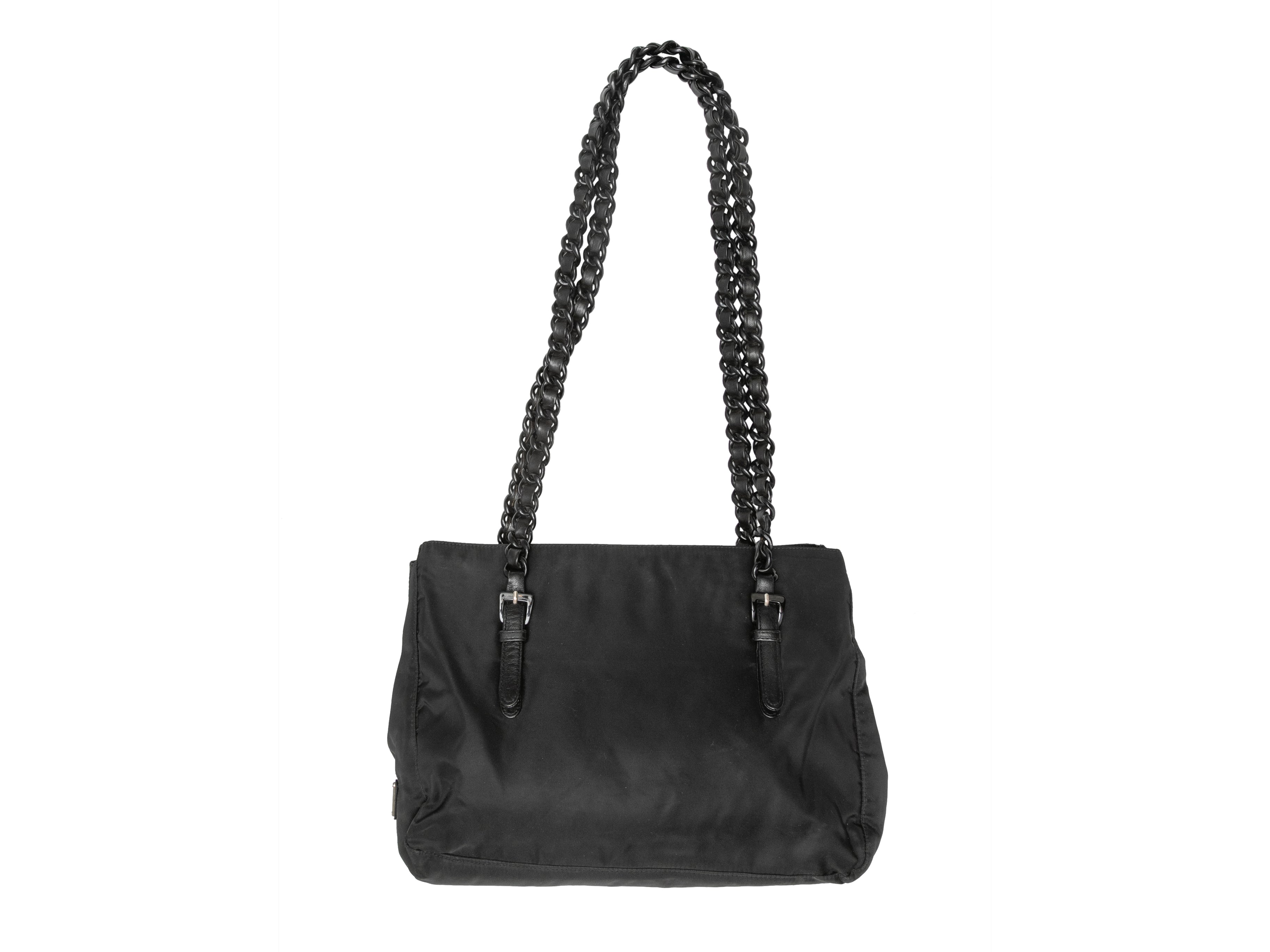 Vintage Black Prada 1990s Nylon Tote Bag