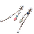 CHANEL CoCo Mark Drop Earrings Imitation Pearl Champagne Gold A19P