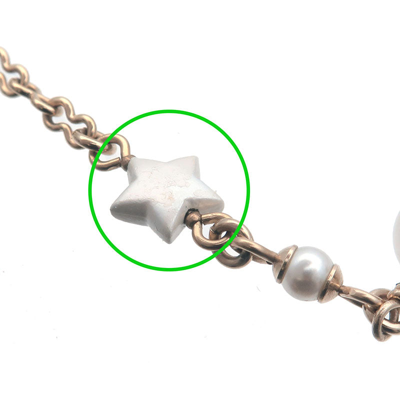 CHANEL CoCo Mark Drop Earrings Imitation Pearl Champagne Gold A19P