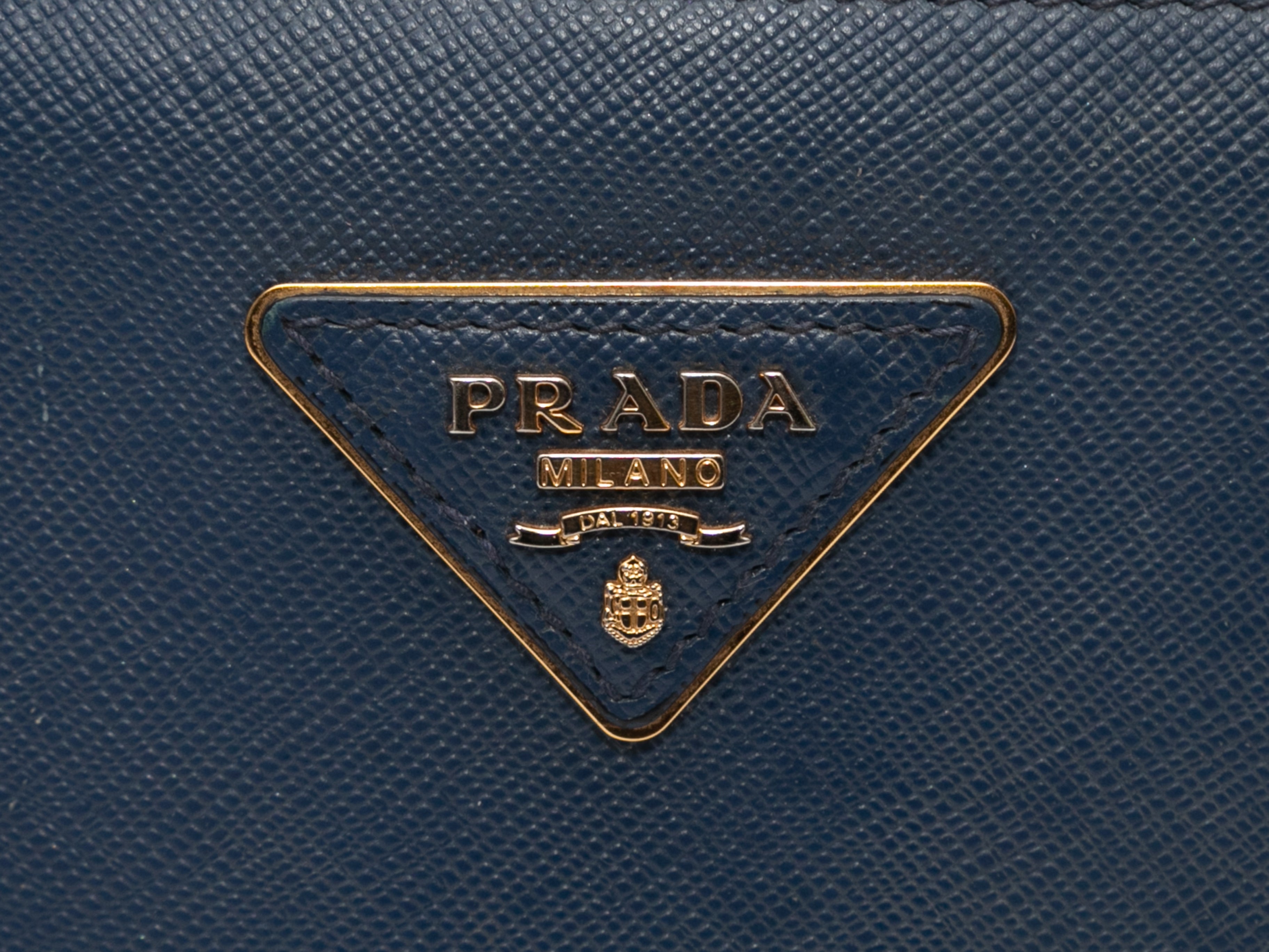 Navy & Blue Prada Galleria Saffiano Baltic Blue Tote Bag
