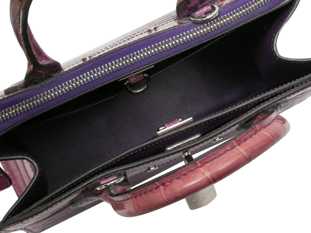 Purple Louis Vuitton Crocodile City Steamer MM Handbag