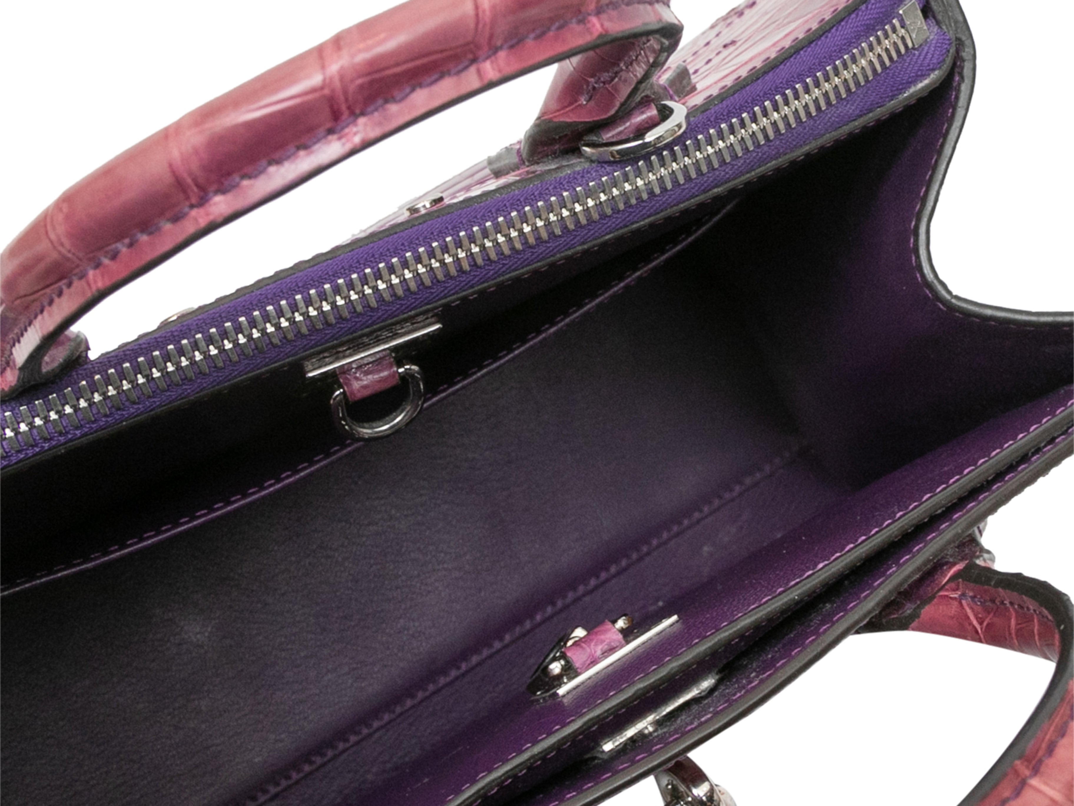 Purple Louis Vuitton Crocodile City Steamer MM Handbag
