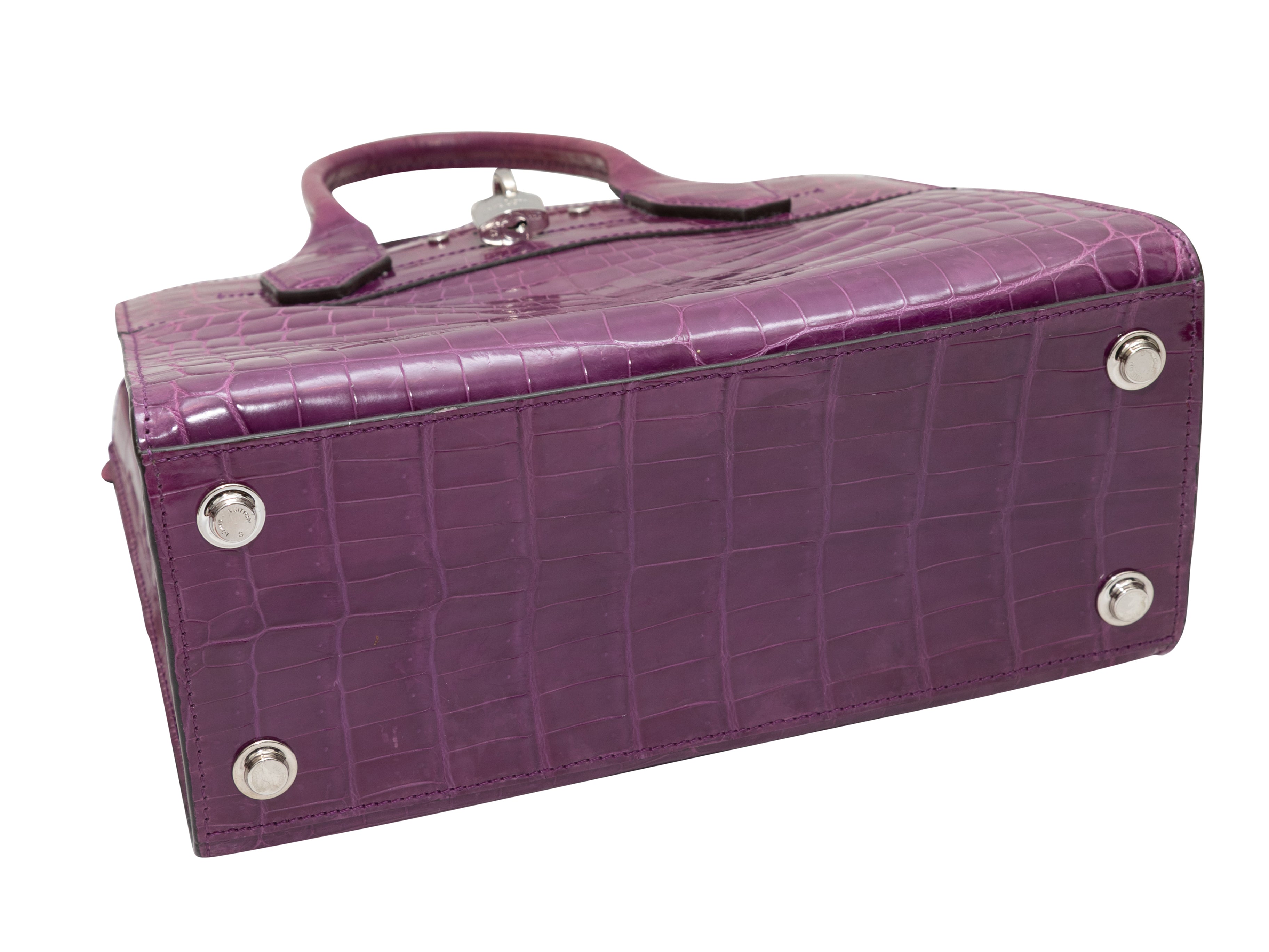 Purple Louis Vuitton Crocodile City Steamer MM Handbag