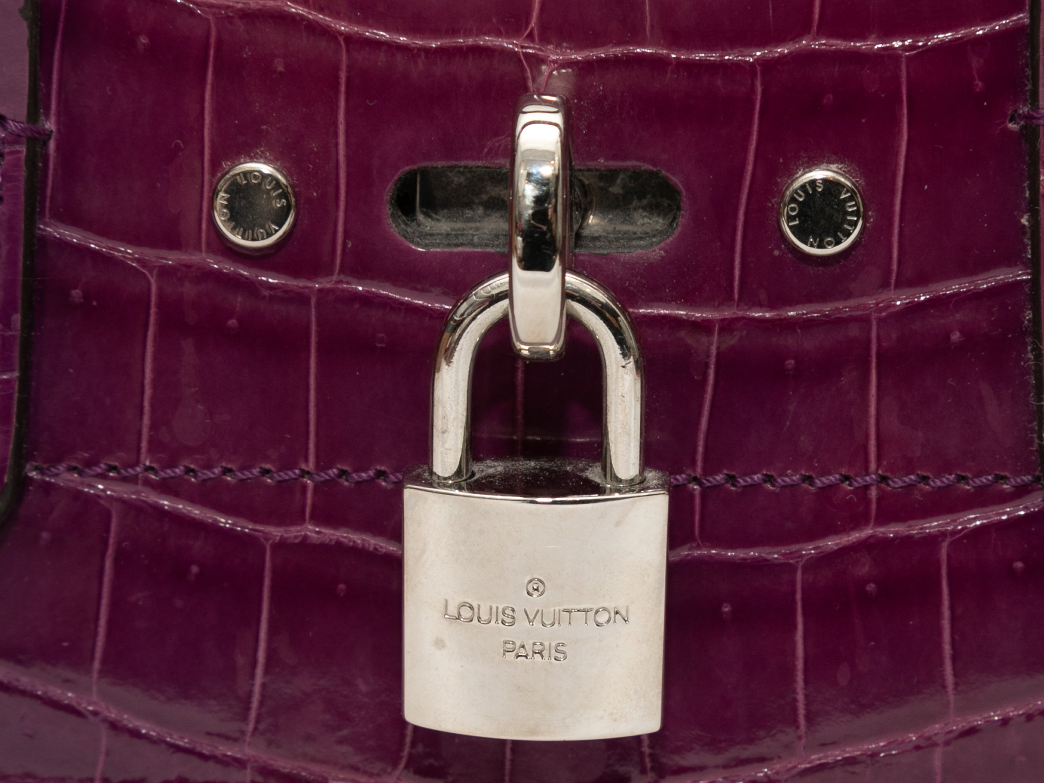 Purple Louis Vuitton Crocodile City Steamer MM Handbag