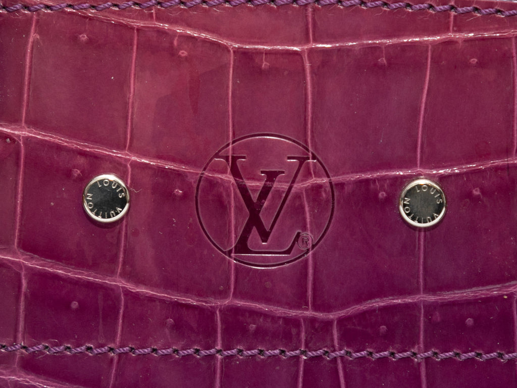 Purple Louis Vuitton Crocodile City Steamer MM Handbag
