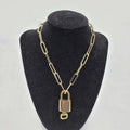 100% Auth Louis Vuitton Lock & Key with Unbranded Gold Plated Chain Necklace