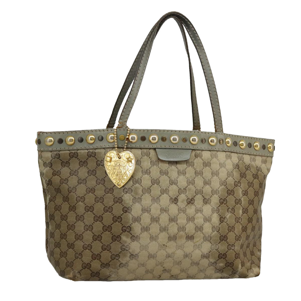 GUCCI GG Crystal Tote Bag Beige Gold 207291 100022