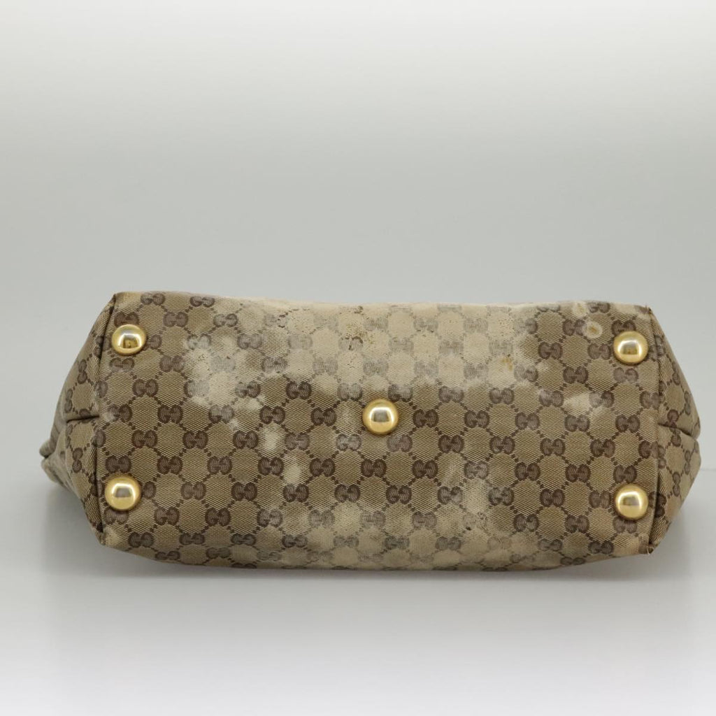 GUCCI GG Crystal Tote Bag Beige Gold 207291 100022