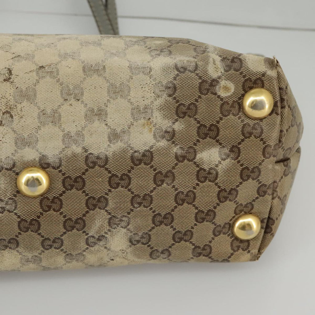 GUCCI GG Crystal Tote Bag Beige Gold 207291 100022