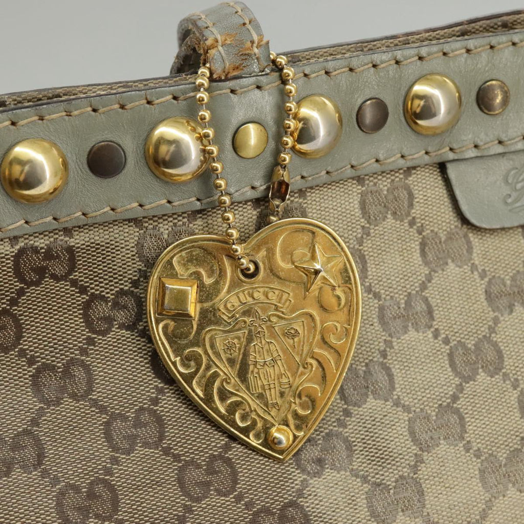 GUCCI GG Crystal Tote Bag Beige Gold 207291 100022