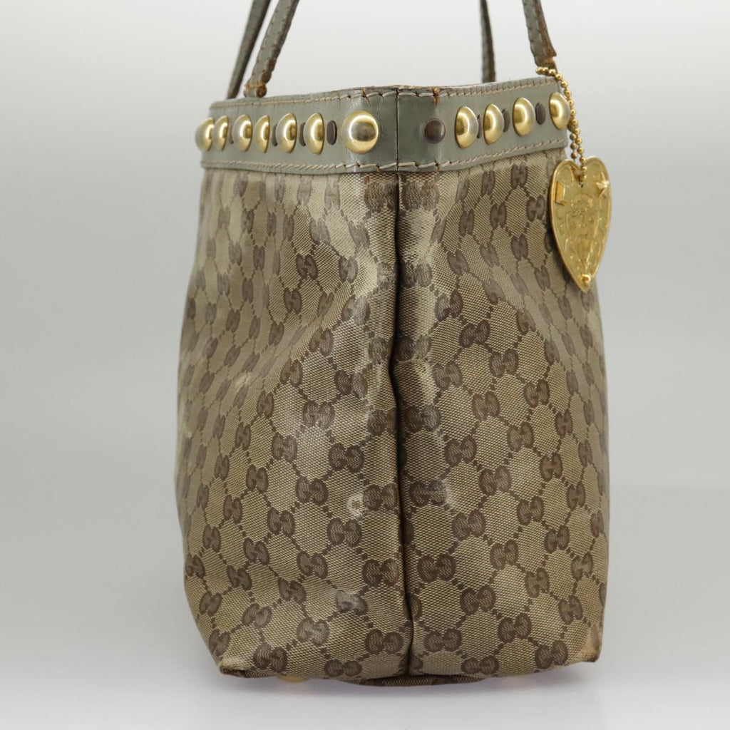 GUCCI GG Crystal Tote Bag Beige Gold 207291 100022