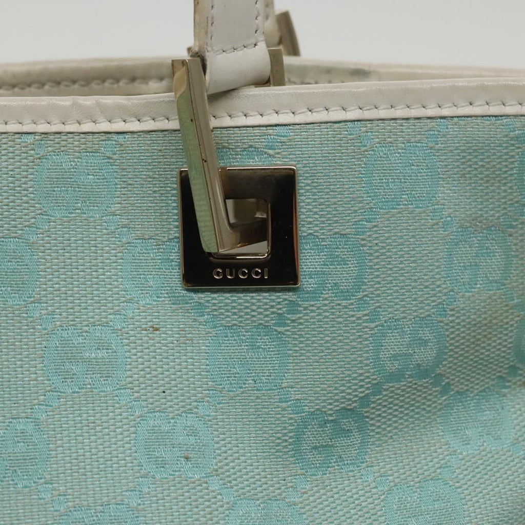 GUCCI GG Canvas Hand Bag Light Blue Gold 002 1099 100023