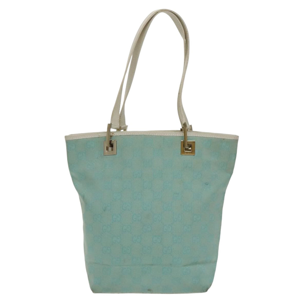 GUCCI GG Canvas Hand Bag Light Blue Gold 002 1099 100023