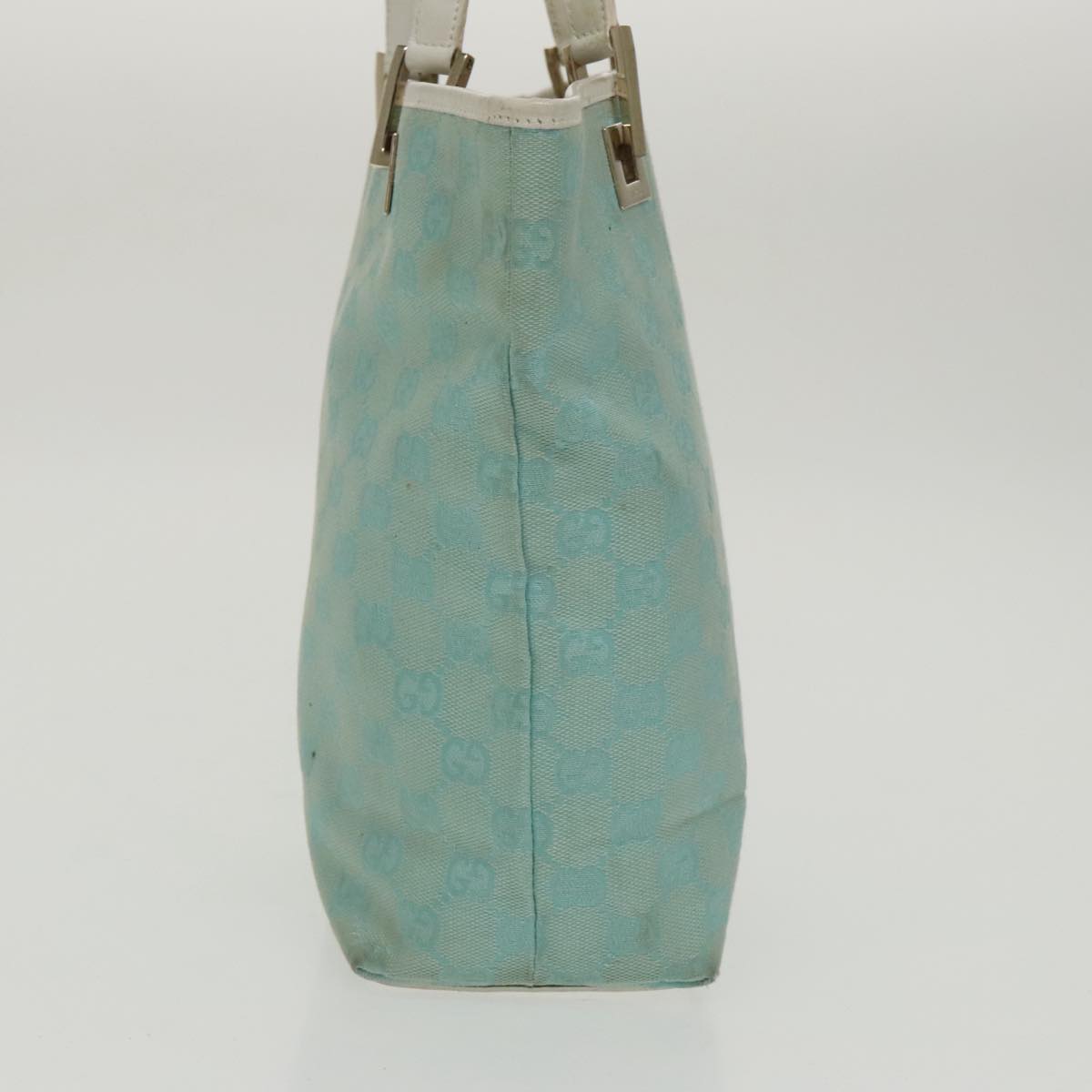 GUCCI GG Canvas Hand Bag Light Blue Gold 002 1099 100023