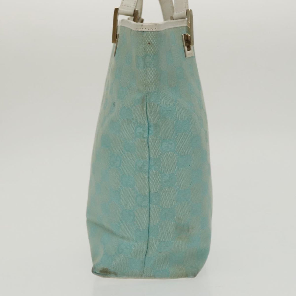 GUCCI GG Canvas Hand Bag Light Blue Gold 002 1099 100023