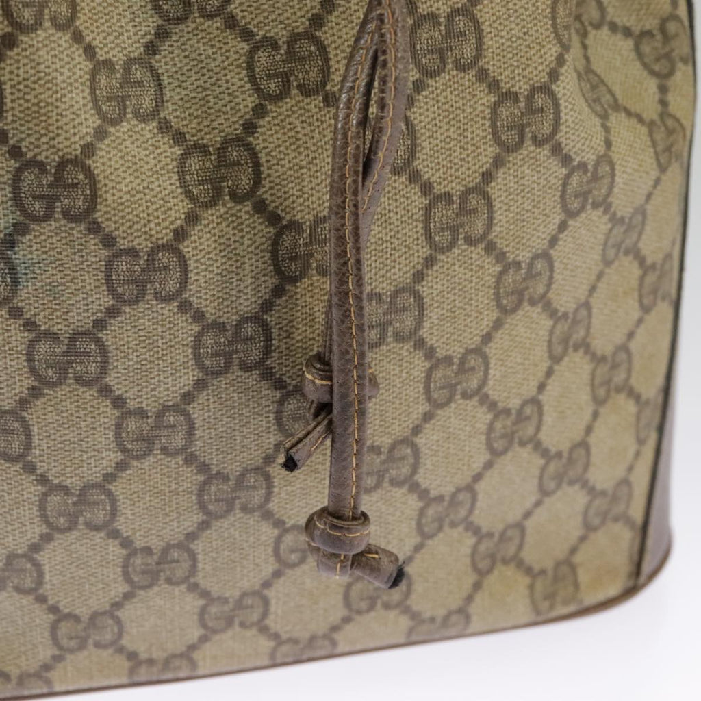 GUCCI GG Supreme Web Sherry Line Shoulder Bag PVC Beige 41 02 034 100025