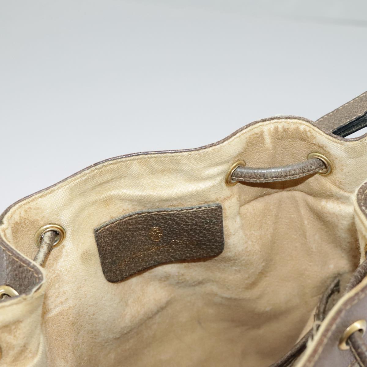 GUCCI GG Supreme Web Sherry Line Shoulder Bag PVC Beige 41 02 034 100025