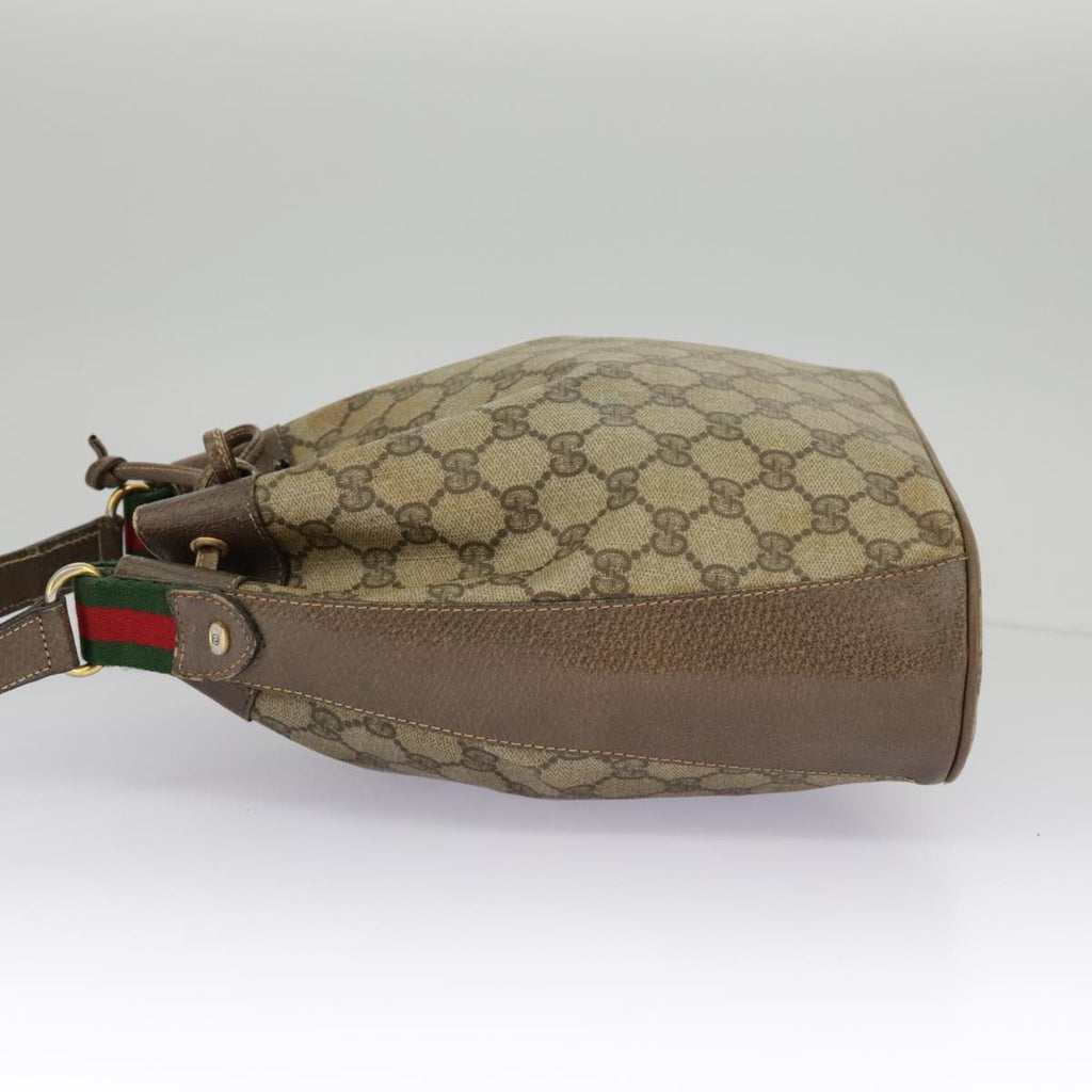 GUCCI GG Supreme Web Sherry Line Shoulder Bag PVC Beige 41 02 034 100025