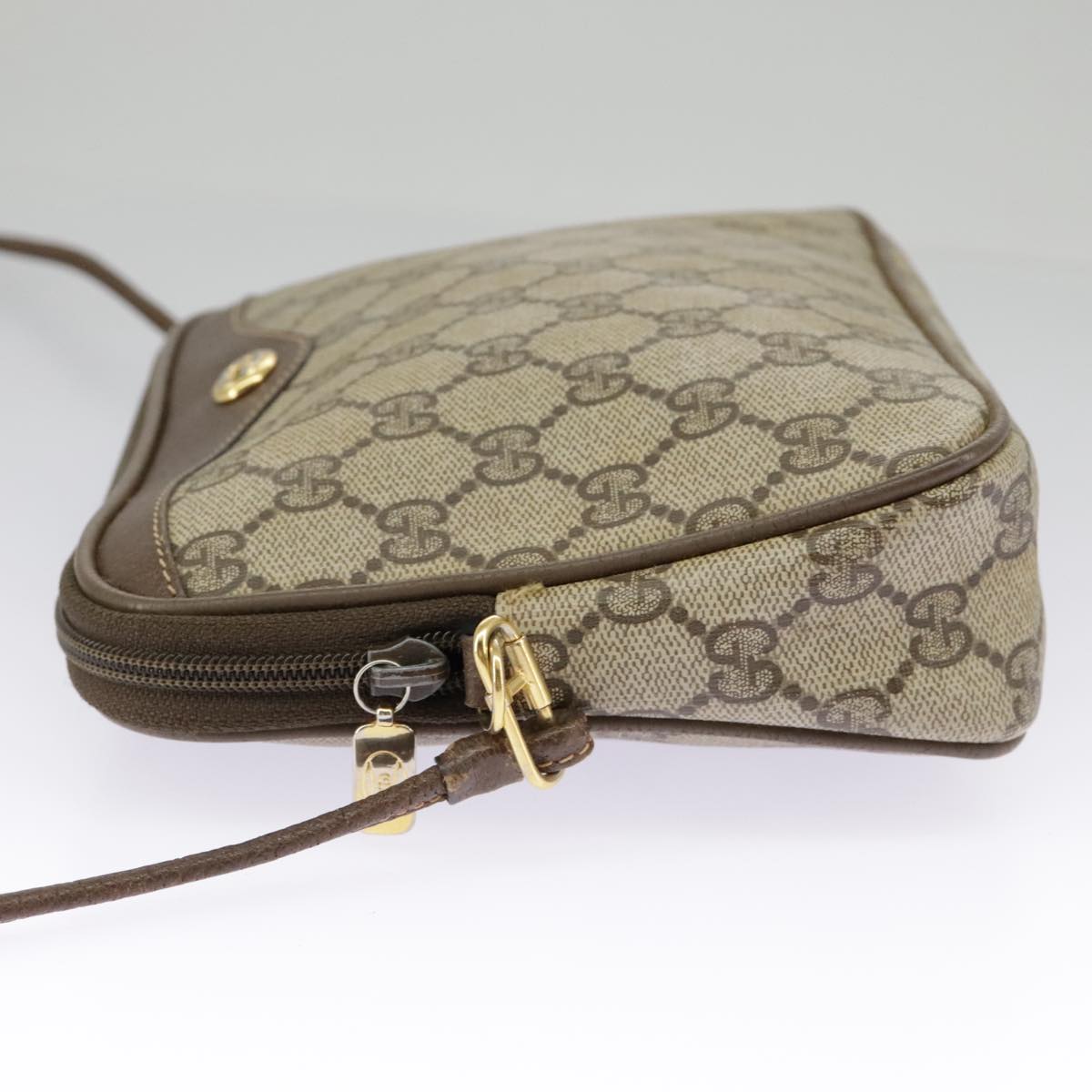 GUCCI GG Supreme Shoulder Bag PVC Beige Gold 97 02 068 100038