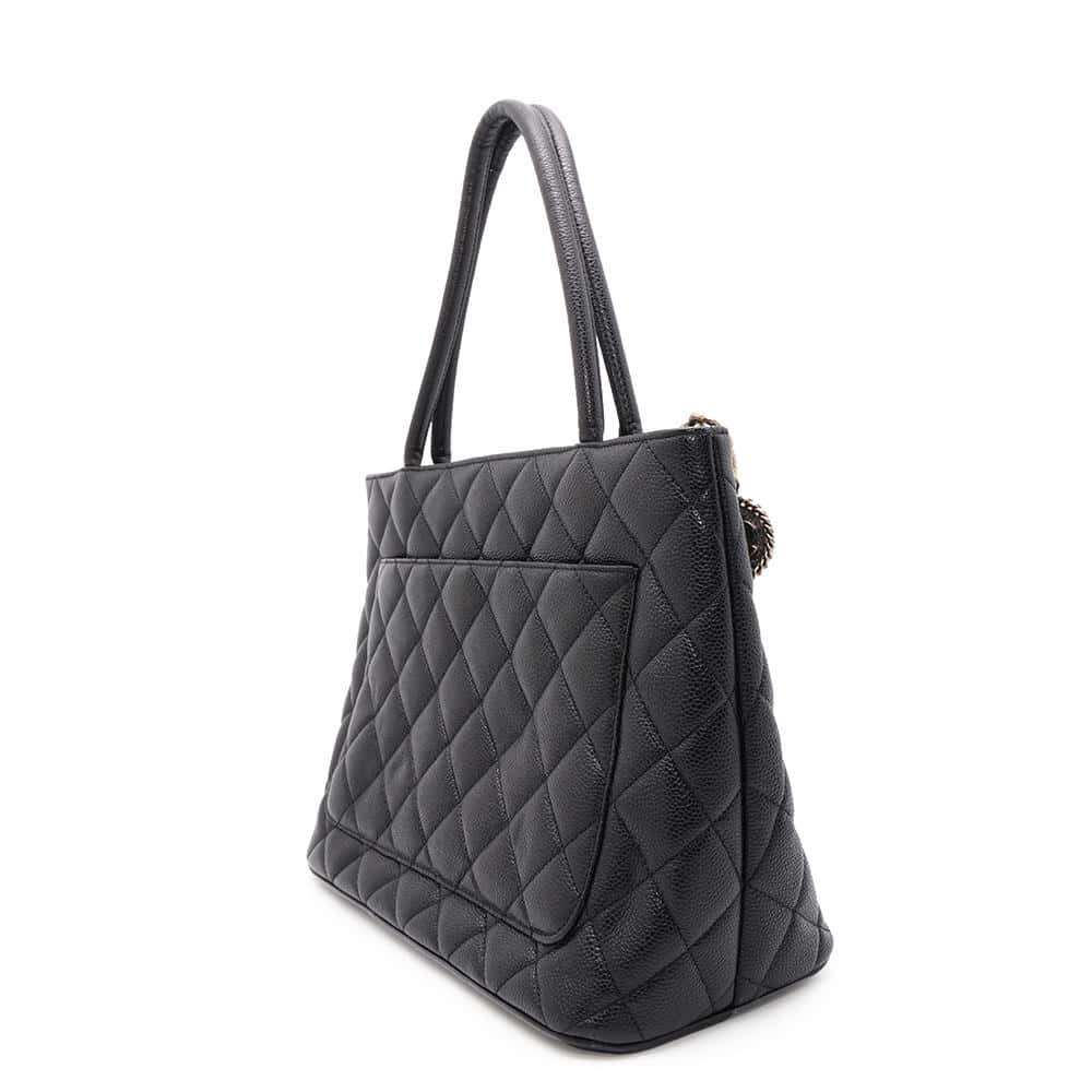 CHANEL Medallion Tote BlackA01804 Caviar Leather