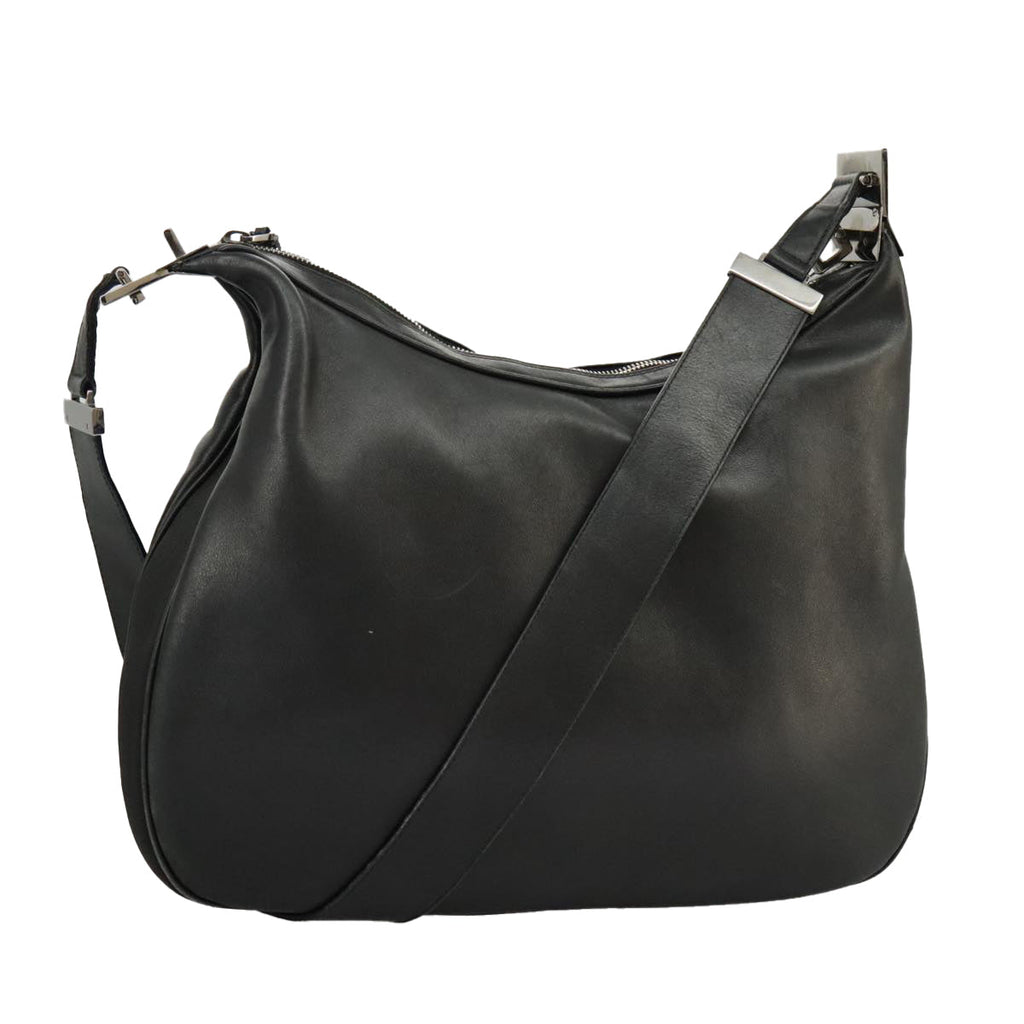 GUCCI Shoulder Bag Leather Black Silver 001 3341 3444 100048