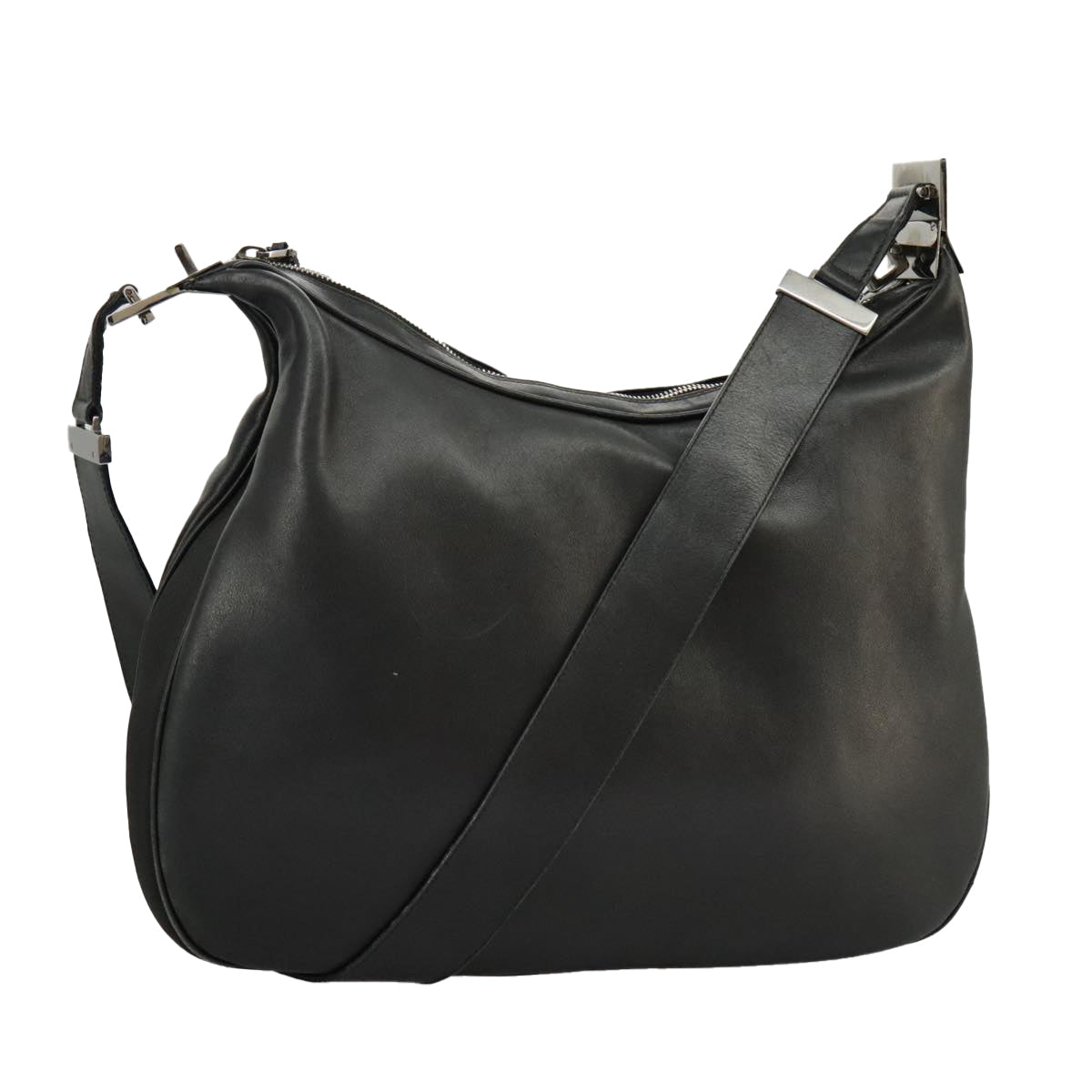 GUCCI Shoulder Bag Leather Black Silver 001 3341 3444 100048