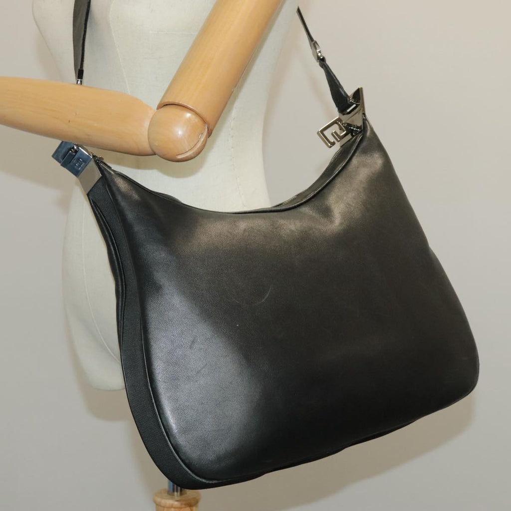 GUCCI Shoulder Bag Leather Black Silver 001 3341 3444 100048