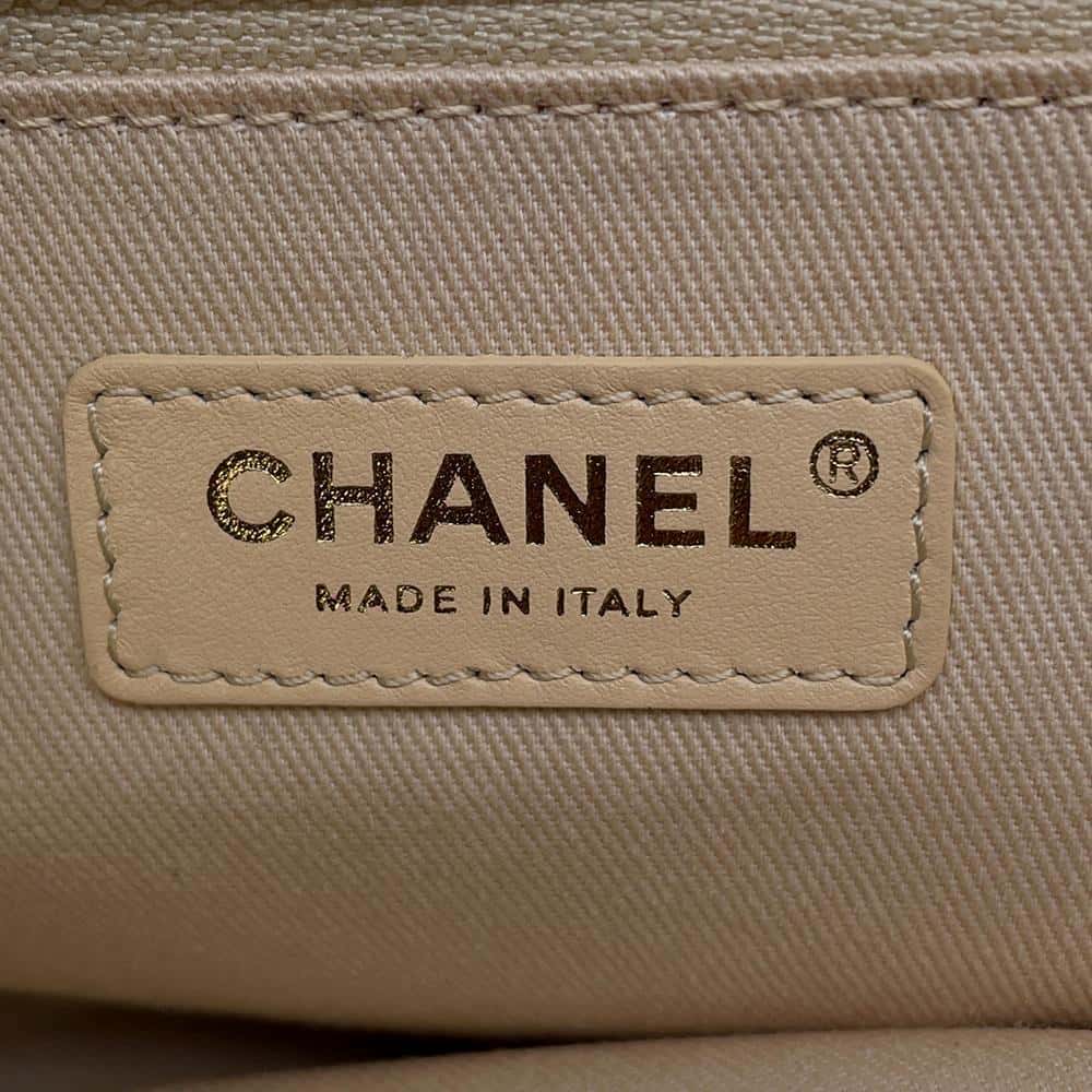 CHANEL Deauville 2WAYTote Bag Ivory/GoldA66941 Tweed Size GM