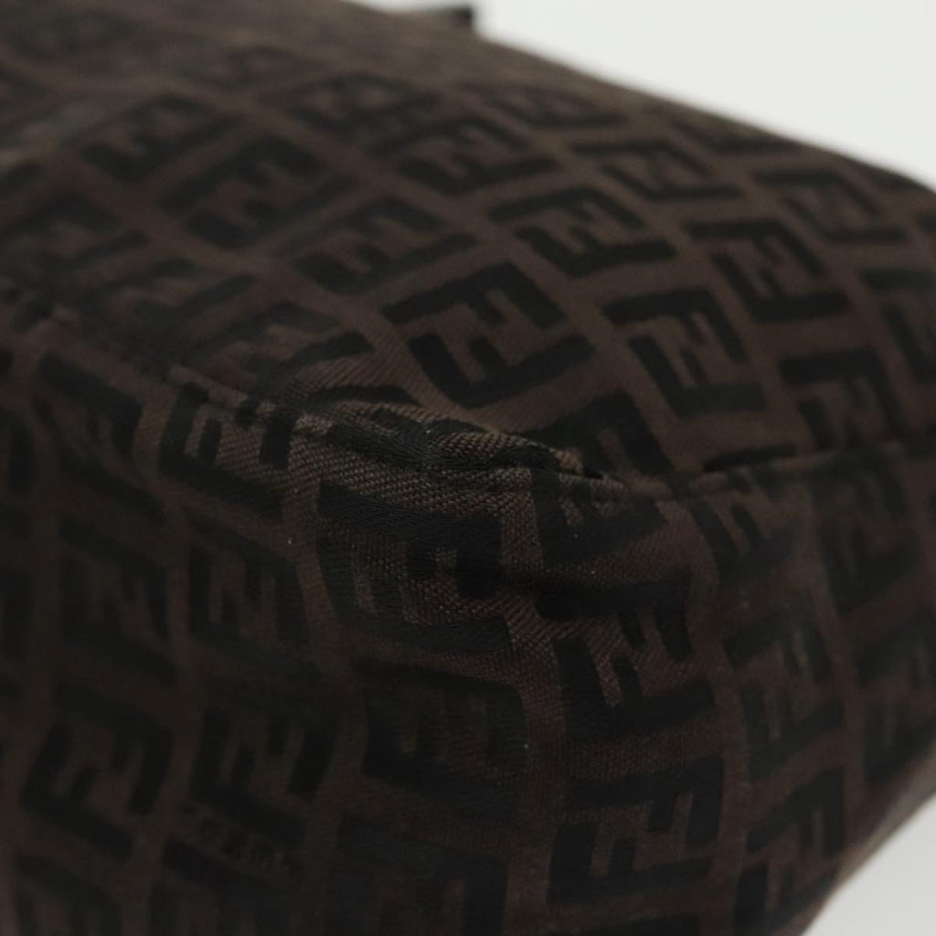 FENDI Zucchino Canvas Hand Bag Black 100056
