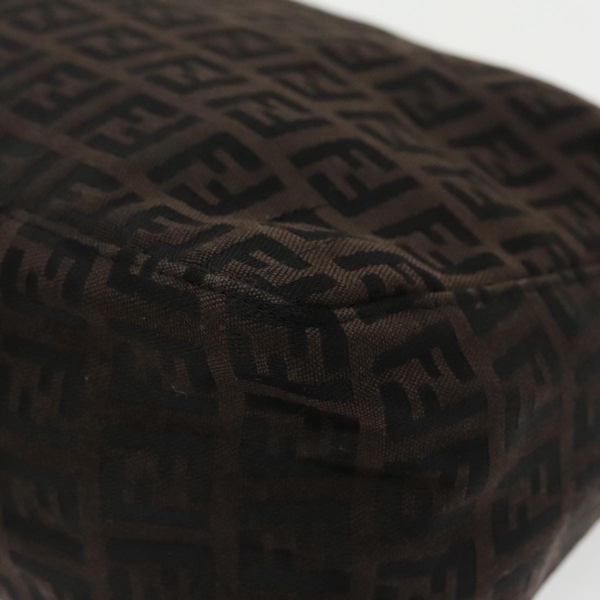 FENDI Zucchino Canvas Hand Bag Black 100056