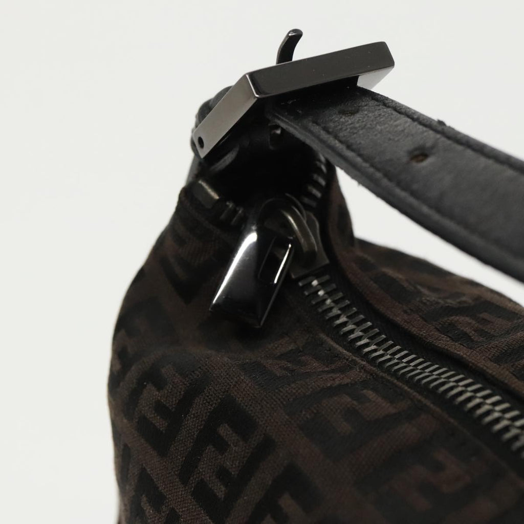 FENDI Zucchino Canvas Hand Bag Black 100056