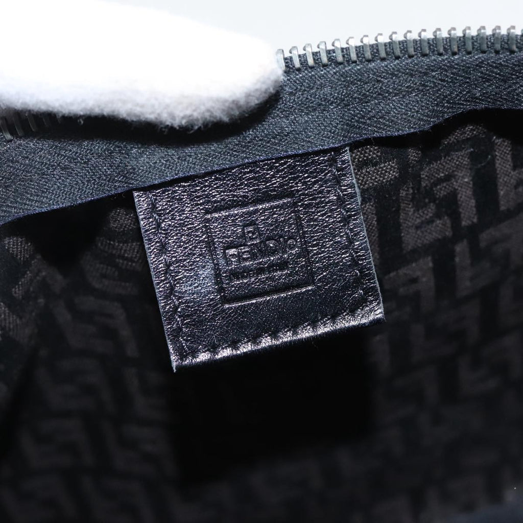 FENDI Zucchino Canvas Hand Bag Black 100056